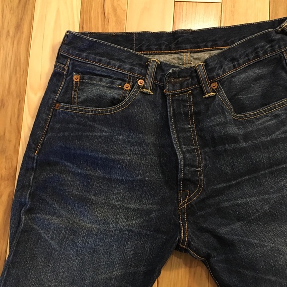 501® ORIGINAL FIT MEN'S JEANS W32 L 32 Dark Wash - Picture 5 of 10